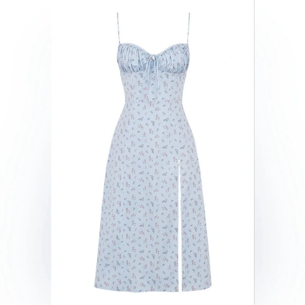 House of CB Light Blue Floral “ Carina” dress - Picture 4 of 10